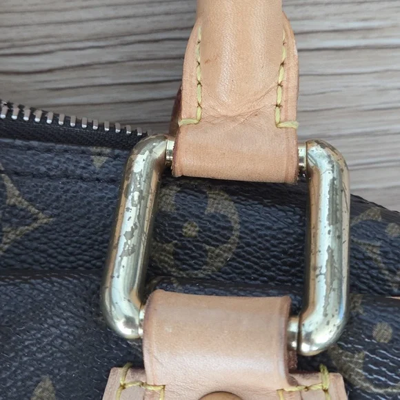 Louis Vuitton Manhattan Monogram Logo Black and Tan Handbag - Picture 6 of 10